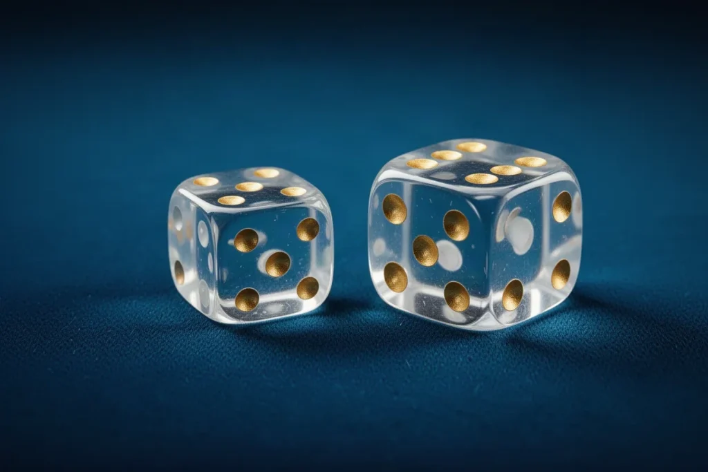 Ảnh minh hoạ hai viên xúc xắc cho mục luật chơi casino 33WIN