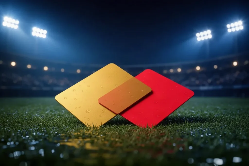 Ảnh minh hoạ hai tấm thẻ phạt cho mục hỏi đáp thể thao 33WIN